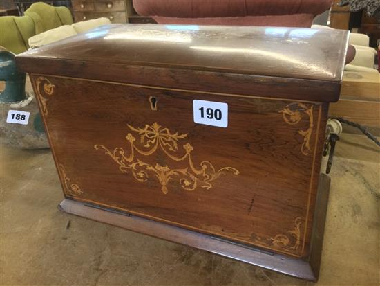 Late Victorian rosewood and marquetry writing box